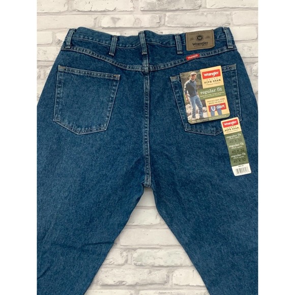 Wrangles Five Star Men's Jeans Dark Stonewash Size 40 x 32 - Picture 10 of 10